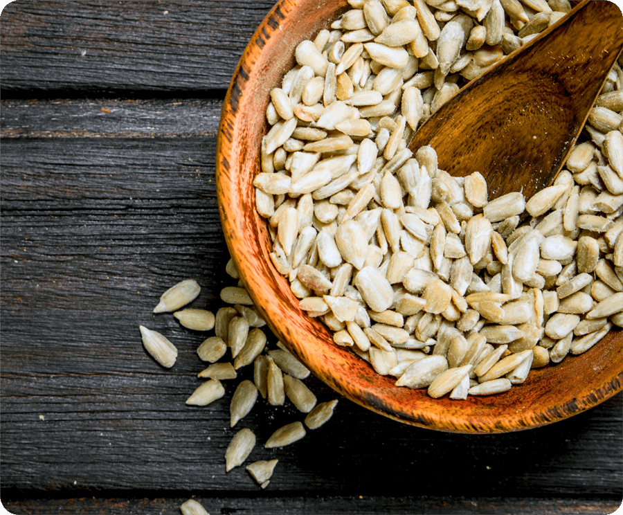sunflower seeds in a bowl that go into our allergen-free power bars
